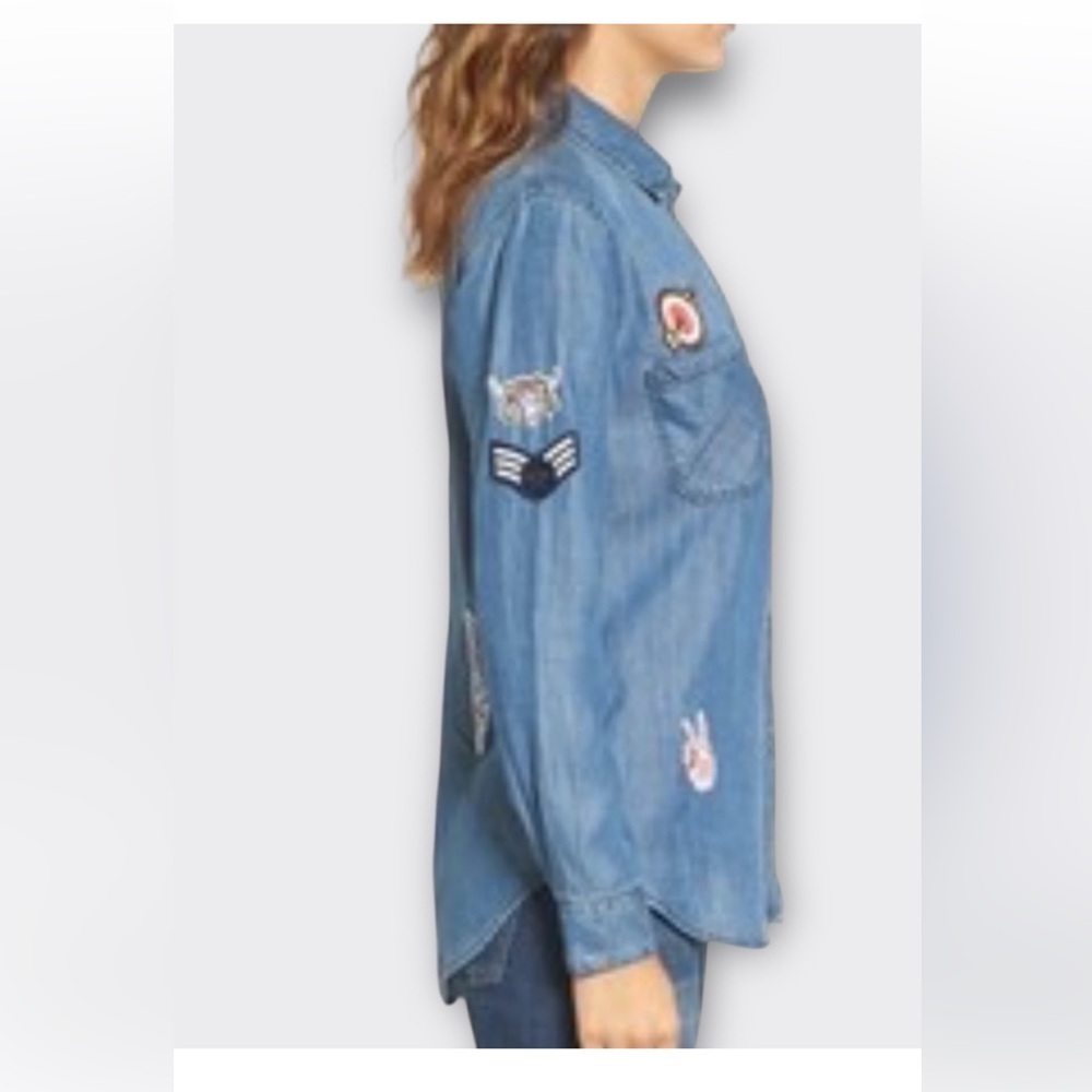 Rails Carter Blue Chambray Patchwork Dark Vintage… - image 3